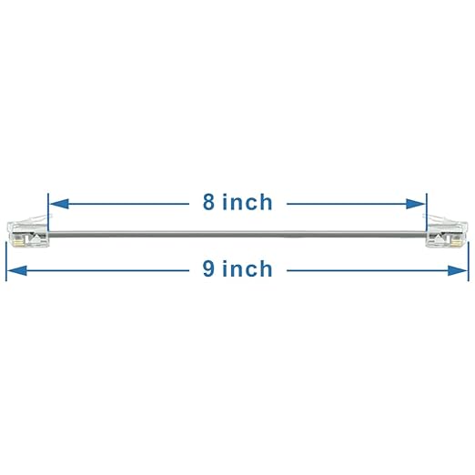 NECABLES 4Pack 8 Inch Short Telephone Cord Phone Cable Wall Phone Cord for Landline RJ11 6P4C Male to Male