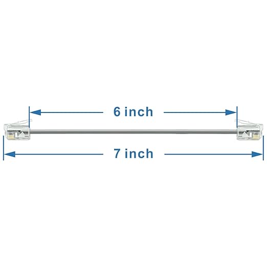 NECABLES 4Pack 6 Inch Short Telephone Cord Phone Cable Wall Phone Cord for Landline RJ11 6P4C Male to Male