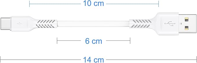 4 Inch USB C Cord Short 5 Pack Durable USB A to USB Type C Cable Fast Charging for Charging Station Compatible with Samsung Galaxy Note 10 20 S10 S20 A20 Plus LG (White)