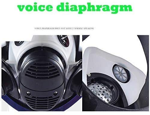 17 in 1 Full Face Large Size Respirator,Reusable Full Face Respirator Widely Used in Organic Gas,Paint Sprayer, Chemical,Woodworking,Dust Protector, Medium