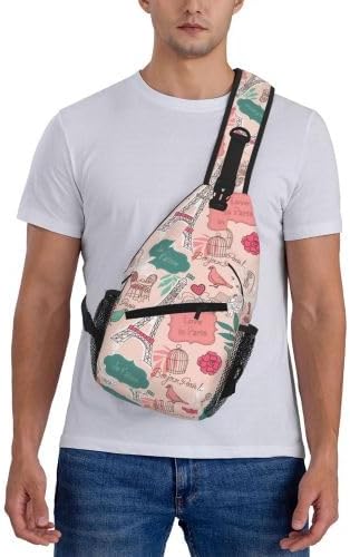 Cross Chest Bag Diagonally for Men Shoulder Bag for Travel Hiking Trendy Sling Bag with Adjustable Shoulder Strap