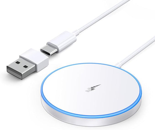 Magnetic Wireless Charger 15w Apple Mag-Safe Charger for iPhone 16 Pro Max/16 Pro/16/16 Plus/15/14/13/12 Series AirPods 3/2/Pro/Pro 2 LED Magnet Charging Pad Mag Safe Charger with Dual Charging Ports