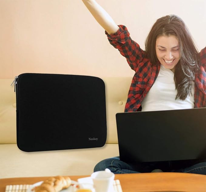 17 inch Laptop Sleeve Case, 17-17.3 Inch Resistant Neoprene Laptop Sleeve/Notebook Computer Pocket Case/Tablet Briefcase Carrying Bag Compatible Asus/Dell/Fujitsu/HP/Sony/Acer - (Black)