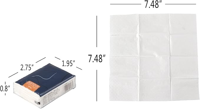 Jekiyo 4-ply Mini Pocket Facial Tissue, Travel Size Pocket Tissues, 120 Packs