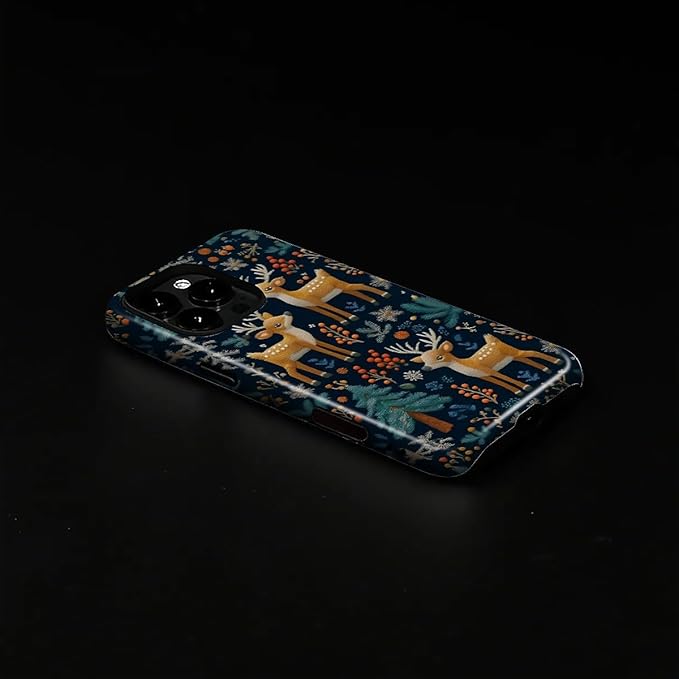 Case for iPhone 16 Pro Max Case,Cute Christmas Reindeer Design - Hybrid Dual Protection Silicone + Hard PC Shockproof Full Body Cover Slim Anti-Scratch Protective Case for Men Women