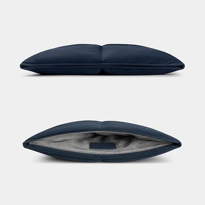 Comfyable Puffy Laptop Sleeve 15 Inch 16 Inch, Quilted Puffer Laptop Carrying Case, Pillow Pouch Compatible for MacBook Air 15 in M4 2025 & MacBook Pro 16 in M4 2024, Dark Blue