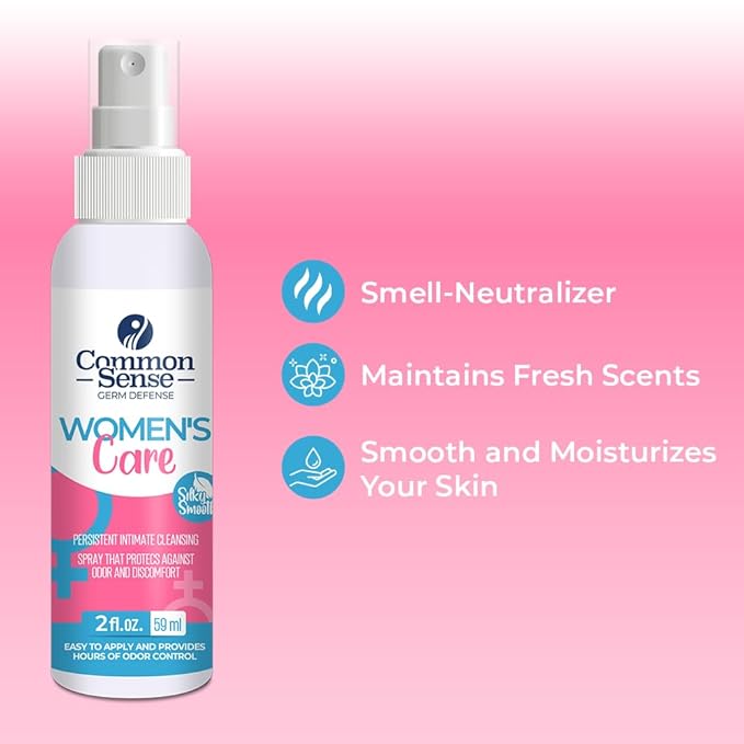 Women’s Care Intimate Cleansing Spray by Smart Common Sense, Feminine Hygiene, Long-Lasting Odor Control, 3 Pack (2 fl. oz)