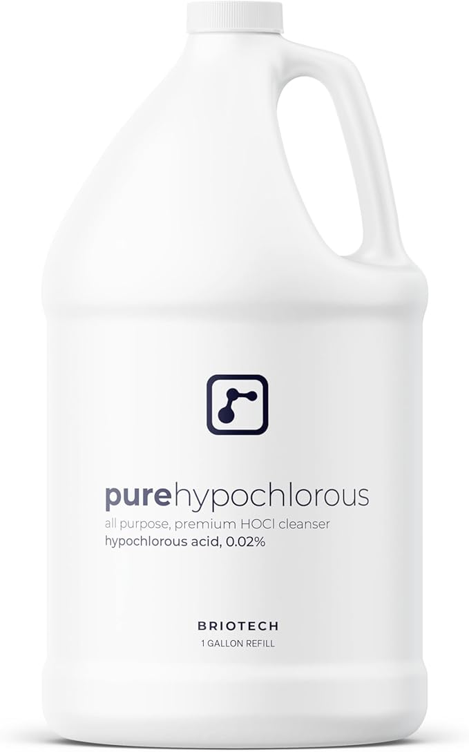 BRIOTECH Pure Hypochlorous Acid Cleanser, Original Premium HOCl Topical Solution, Multi-Purpose Cleaner, Family Approved & Pet Friendly, 1 Gallon Refill