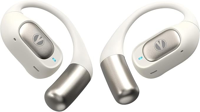 Open Ear Headphones, Bluetooth 5.4 Wireless Earbuds with Earhook, 48H Playtime Open Ear Earbuds with Mic, 3 EQ Modes, ENC Clear Calls, Lightweight, Comfort Headphones for Running Sport Workout (White)