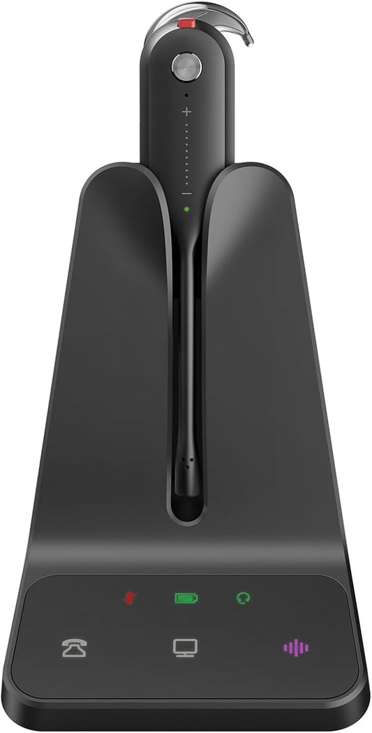 Yealink DECT Wireless Headset WH63 E2 UC, Zoom Teams Certified,Single Ear (Mono) Convertible Headset,Connects to Desk Phone&Computer,Noise Canceling Microphone,3 Wearing Styles