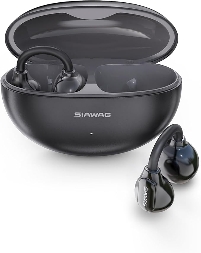 Clip On Earbuds, Wireless Open Ear Earbuds Headphones, Bluetooth 5.4, 11 mm Driver, HiFi 3D Stereo, Tap Control, Ultra-Light 3g Fit, IPX5 Waterproof Sport Earphones for Workouts and Daily Use