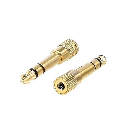Amazon Basics Gold Plated 6.35mm 1/4 Male to 3.5mm 1/8 Female audio Stereo Headphone Adapter - 2-Pack