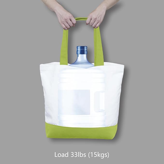 TOPDesign 1-Pack Super Strong Large 12oz Cotton Canvas Tote Bag, Reusable Grocery Shopping Cloth Bag, Fashionable Two-Tone Tote for Crafts, DIY Your Creative Designs