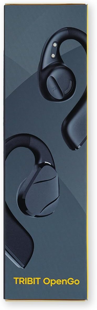 Tribit Open-Ear Headphones OpenGo, Wireless Earbuds with Bluetooth 5.3, IPX5 Waterproof Sport Earphones, 104H Playtime with Charging Case, Ergonomic Earhooks, LED Display, Built-in Mic for Workout