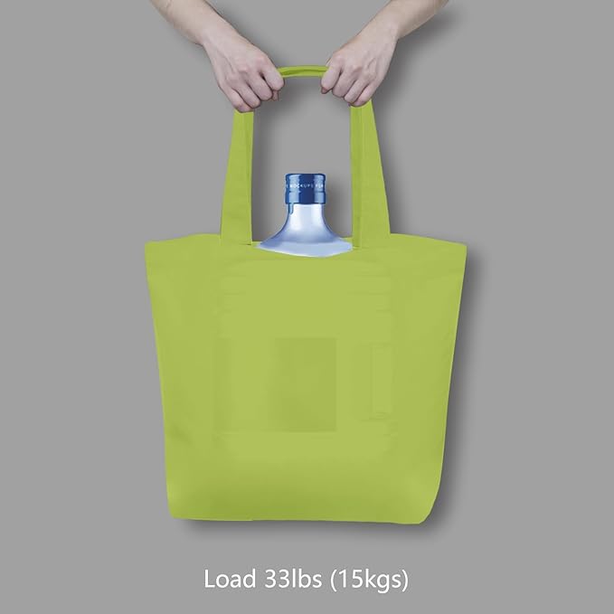 TOPDesign 1-Pack Super Strong Large 12oz Cotton Canvas Tote Bag, Reusable Grocery Shopping Cloth Bag, Fashionable Two-Tone Tote for Crafts, DIY Your Creative Designs