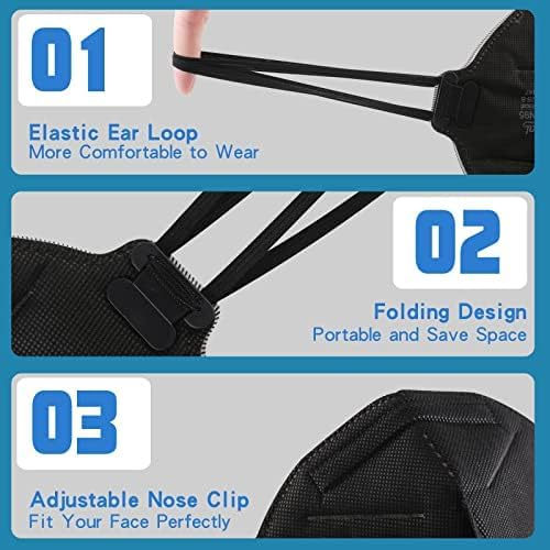 NIOSH Approved N95 Face Mask - Individually Wrapped - 5 Ply Breathable and Comfortable, 95% Filtration Efficiency