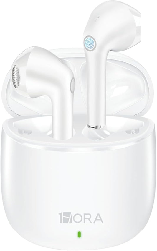 1 Hora Wireless Earbuds Bluetooth 5.3 Headphones Deep Bass in-Ear Earphones Premium Sound with Mic Charging Case for iPhone, Tablet, Android Smartphone Laptop Sports