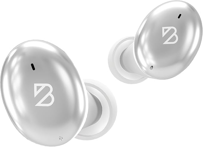 Back Bay Audio Tempo 30 Wireless Earbuds for Small Ears - Award-Winning Sound, Sweatproof Bluetooth Earbuds, Comfortable Ear Buds for Women, Silver Earphones Small Ear Canals, Long Battery Headphones