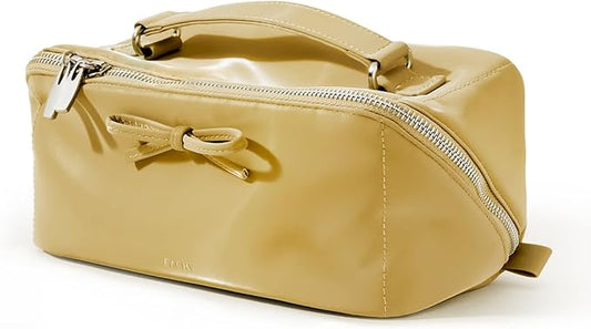 EACHY Travel Makeup Bag,Large Capacity Cosmetic Bags for Women,Waterproof Portable Pouch Open Flat Toiletry Bag Pattern Makeup Bag