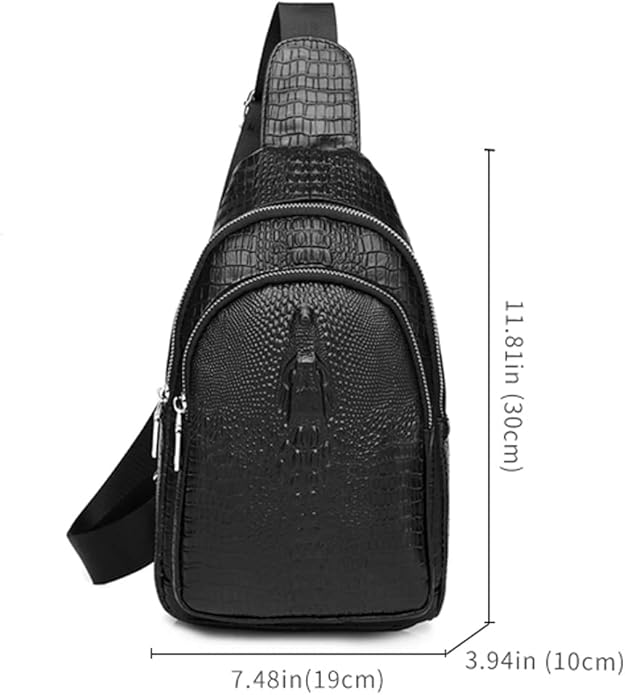 KPYWZER Vintage Leather Sling Bag Backpack for Men Crossbody Shoulder Chest DayPack Backpacks