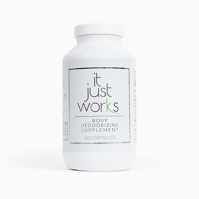 It Just Works All Natural Full Body Deodorizing Supplement for Underarms and Private Parts | Vegan & Organic Deodorant That Works from The Inside Out (365 Count)