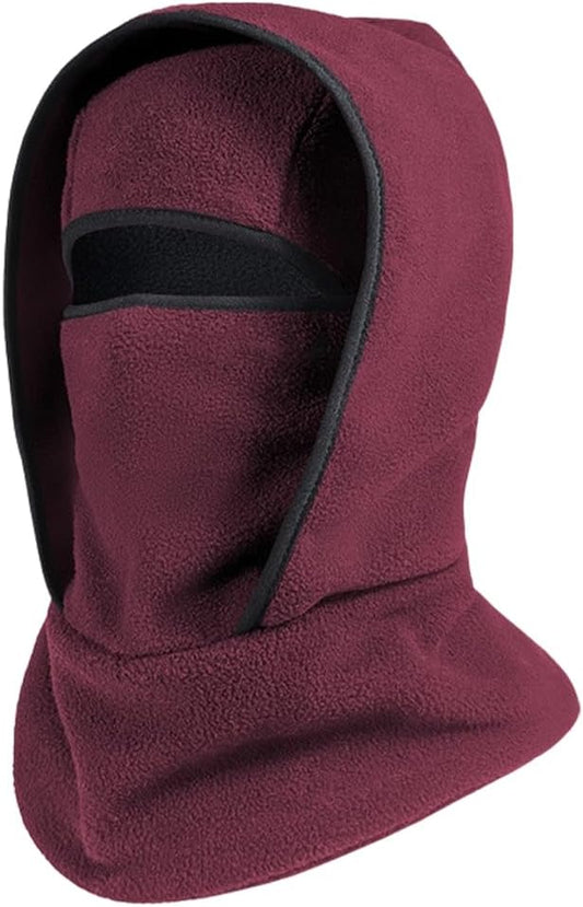 Outdoor Winter Warm Hat Neckband Integrated Cycling Mask, Winter Balaclava Ski Mask, Windproof Fleece Face Cover