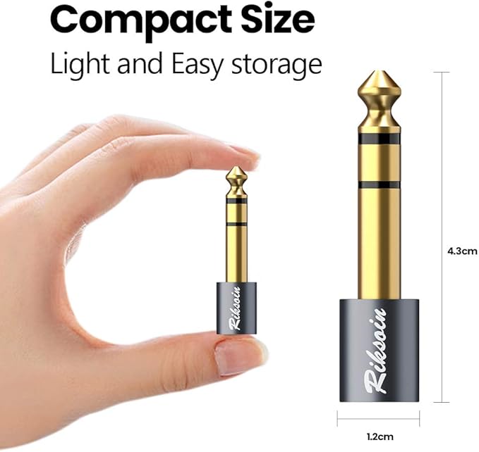 Headphone Adapter, 4-Pack 6.35mm (1/4 Inch) Male to 3.5mm (1/8 Inch) Female Stereo Audio Adapter [Gold Plated, Hi-Fi Sound] for Amp Adapter, Guitar, Digital Piano, Microphones, Speaker