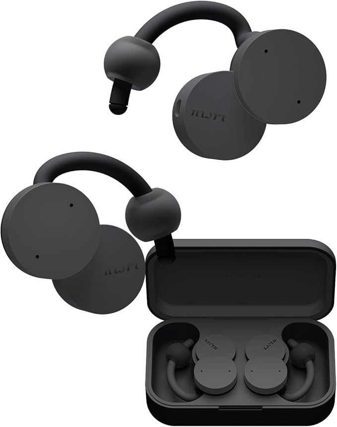 nwm DOTS Wireless On-Ear Speakers (Open Ear Earphones) Sound Leakage suppressed (PSZ Technology - Bone Conduction Alternative) with Optimal Microphone Function Designed in Japan | Charcoal Black