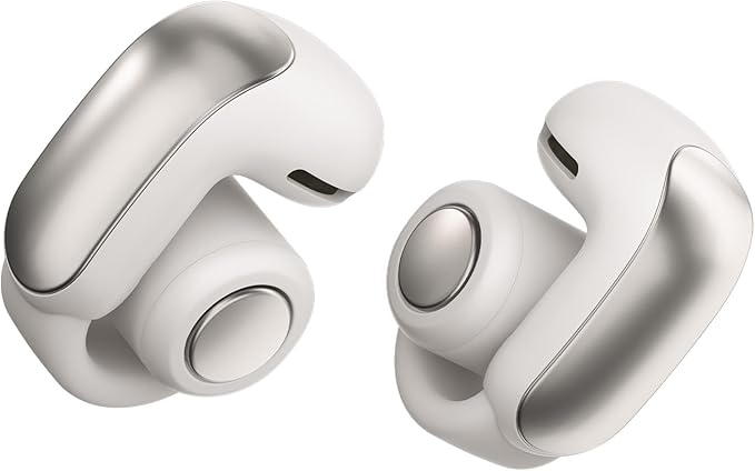 Bose Ultra Open Bluetooth Earbuds, True Wireless Earbuds with OpenAudio for Awareness, Clip On Design for Comfort, Immersive Audio, Up to 48 Hrs of Playtime, White Smoke