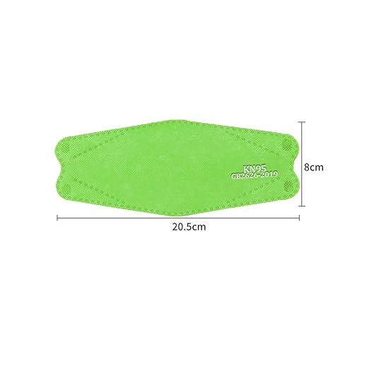 akgk KN95 Face Masks 50 Pack, 5-Ply Disposable Green Face Mask Against PM 2.5 Smoke & Dust, Filtration Efficiency 95%