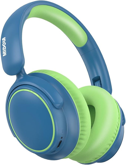 MIDOLA Active Noise Cancelling Kids Headphones Bluetooth 5.4 Wireless Volume Limited 85/94dB,Type C Fast Charging,Over Ear Foldable with Mic Aux Cord for Toddler Child Pad Tablet Green