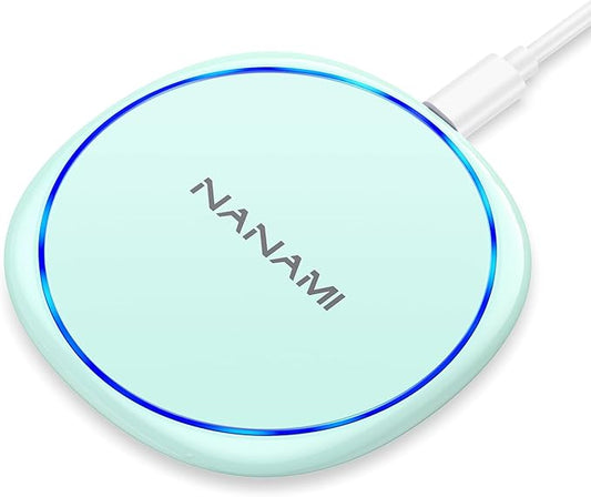 Wireless Charger Pad - NANAMI Wireless Charging Pad Compatible with iPhone 17/16/15/14/13/12 Pro/12 Plus, Qi Charging Dock for Samsung Galaxy S25/S24/S23/S22/S21/S20, Phone Charger for Airpods 3/2/Pro