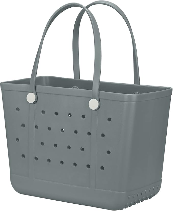 Extra Large Rubber Tote Bag Beach Bag, Washable Durable Open Beach Tote Bag, Travel Totes Bag for Pool Boat Sports