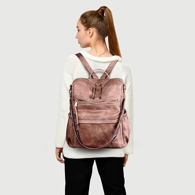 Dora & Liz Womens Backpack Purse Leather Fashion Travel Backpack Purse for Women Designer Ladies Shoulder Bags