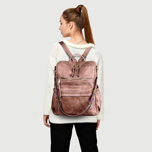 Dora & Liz Womens Backpack Purse Leather Fashion Travel Backpack Purse for Women Designer Ladies Shoulder Bags