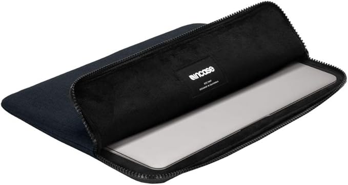 Incase Slim Sleeve with Woolenex for 13" MacBook/Laptop and iPad/Tablet - Padded Carry Case with Faux Fur Lining, Protective Cover, Vislon Zipper for Easy Access, Durable - Heather Navy