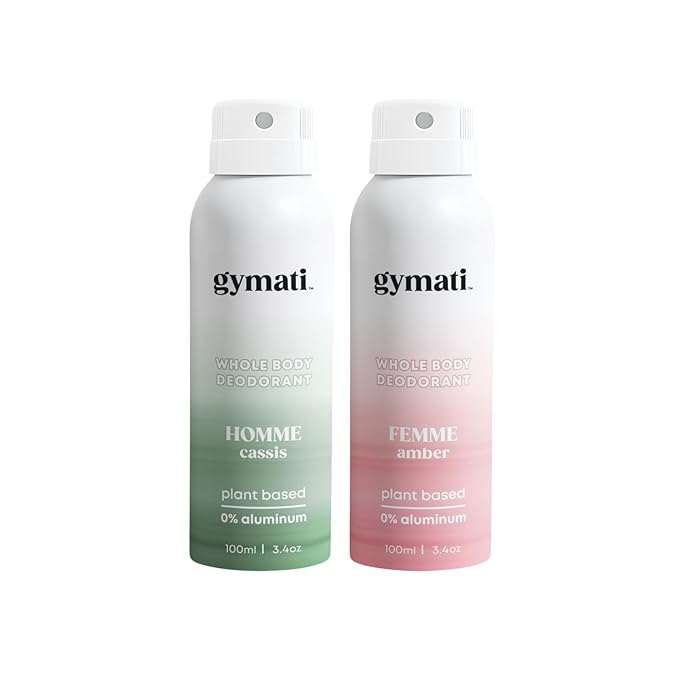 Fitness Deodorant Spray - Men & Women - Aluminum-Free - 24 Hour Odor Protection - Sweat Resistant - Air-Powered - Vegan & Plant-Based - Made in USA - Homme + Femme - 3.4oz Travel Size -2 Pack