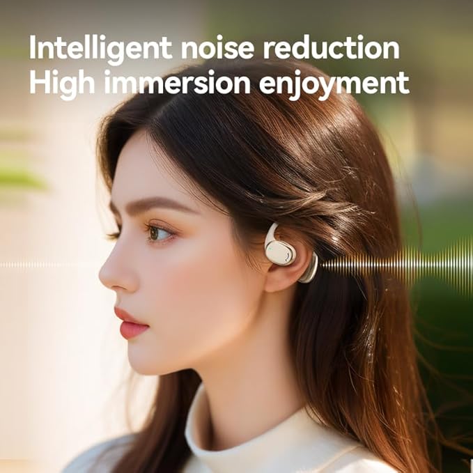 AI Translation Bluetooth On-Ear Headphones, LED Display, Noise-canceling Sports Headphones, AI OWS Earbuds Earring Style