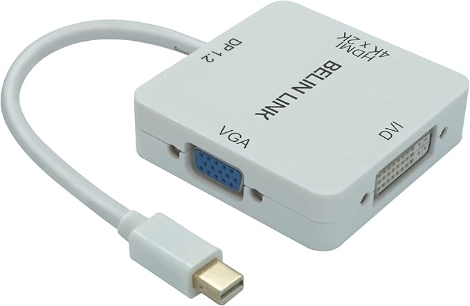 Mini DP to HDMI VGA DVI Adapter,Mini DisplayPort to VGA Adaptor for Surface Pro 6 5 4 3 Video Display Thunderbolt to DVI Converter for Mac,MacBook Pro,Air,HDMI Surface Book to TV,Projector,Monitor…