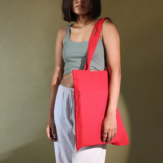 Salt Earth Pack of 5 | 6 | 12 | 24 | 48 – 100% Cotton Reusable Tote Bags – Bulk Grocery, Shopping, DIY, Beach & Gift Use