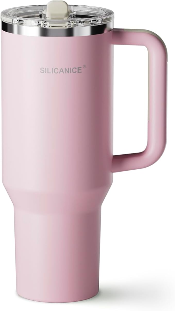 Easy Clean Pro Tumbler - 40 oz Water Bottle with Handle Quick-Disassemble Flip Straw, Leakproof Insulated Stainless Steel, Dishwasher Safe, BPA-Free Gifts for Women & Men