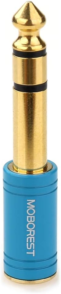 MOBOREST 1/4'' to 3.5mm Stereo Pure Copper Adapter (1BLUE)