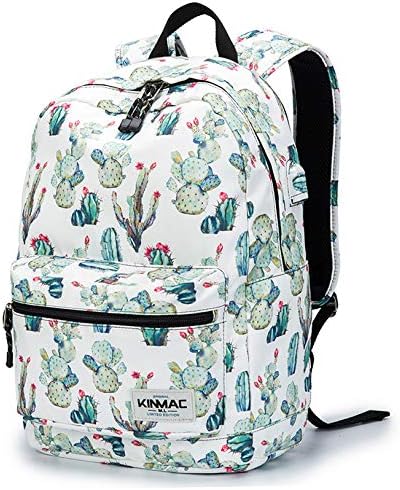Kinmac Water Resistant Laptop Travel Outdoor Backpack with USB Charging Port for 13 inch 14 inch and 15.6 inch Laptop (Cacti)
