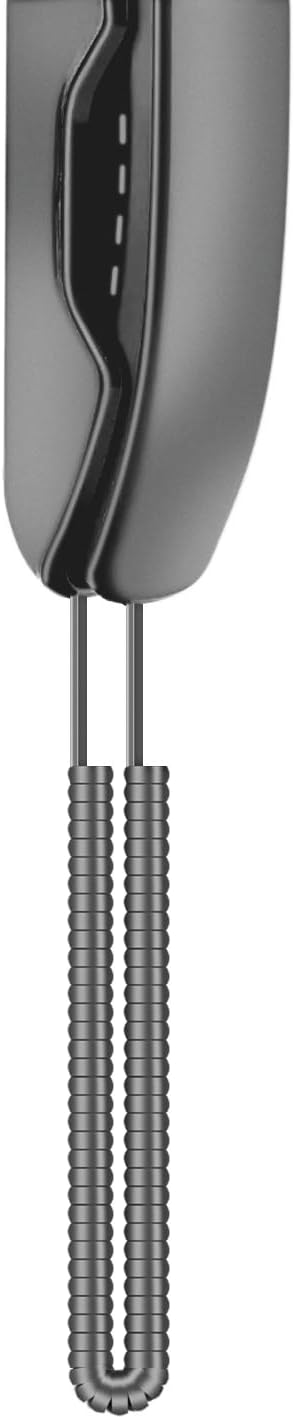 NECABLES 2Pack Phone Cord for Landline Telephone Handset Cord Curly Coiled Phone Cable RJ9 4P4C Male to Male Gray