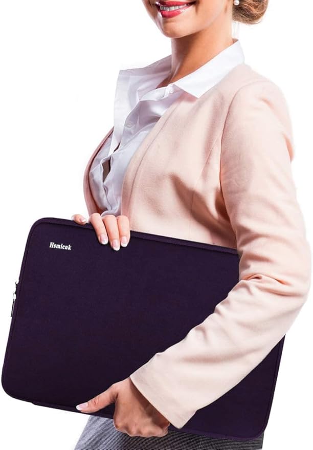 Laptop Sleeve Case 14 inch, Shockproof Protective Computer Cover Flip Case Briefcase Carrying Bag Compatible with 14" HP, Lenovo, Asus, Acer, Notebook, Chromebook Computer, Dark Purple