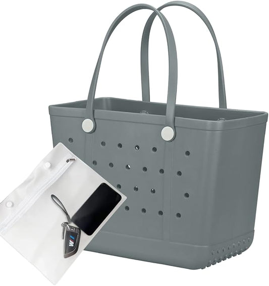 Beach Bag X Large Rubber Tote Bag, Waterproof Washable Open for Women Croc Bag Hand Bag for Beach Pool Yoga