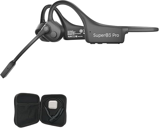 Open Ear Bone Conduction Headphones with mic - Bluetooth Headset Waterproof Bone Conducting Earphones, Headphones Wireless Earbuds Set, with QCC Chip, CVC8.0 Noise-canceling