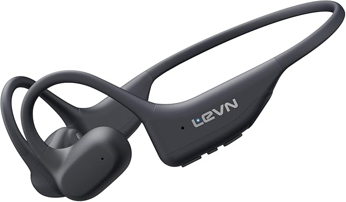 LEVN Open Ear Headphones, Bone Conduction Running Headphones Bluetooth 5.3, 14H Battery Sweatproof & Water-Resistant, Wireless with Built-in Mic for Cycling, Workout, Gift