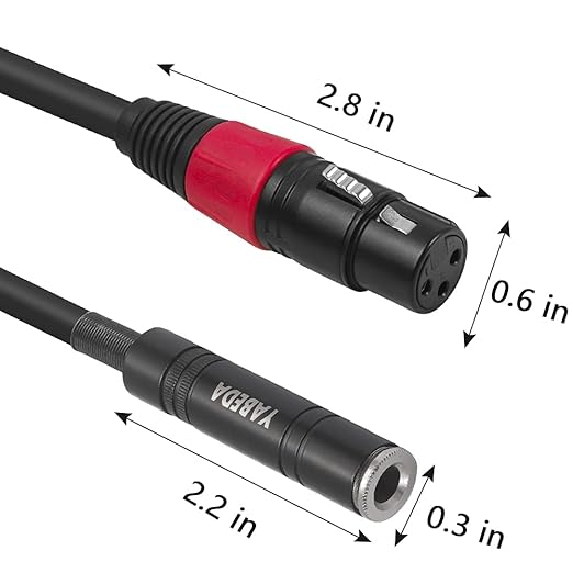 Yabeda XLR to 1/4 Adapter, Balanced 3 Pin XLR to quarter inch TRS Converter Interconnect Cable - 5 Feet