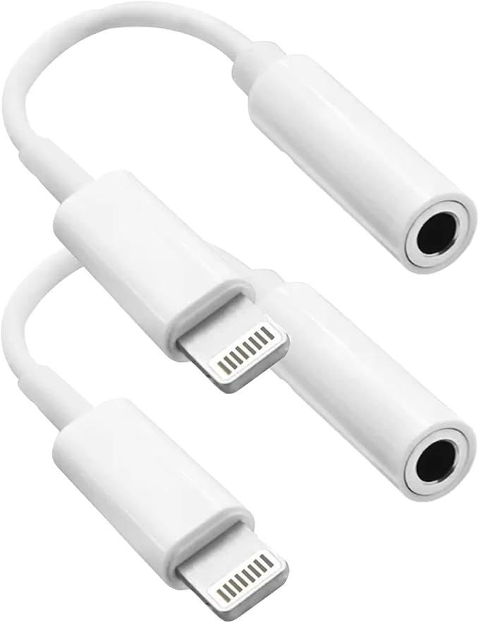[Apple MFi Certified] 2 Pack for iPhone 3.5mm Headphones Adapter, Lightning to 3.5 mm Headphone/Earphone Jack Converter Audio Aux Dongle Compatible with iPhone 14 13 12 11 Pro XR XS Max X 8 7.
